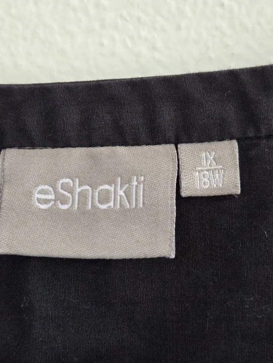 eshakti Black Dress with Embrodered Bird And Floral Design Size 1X-18W - Picture 8 of 9